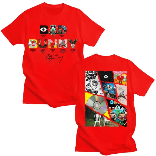 Bad Bunny Cotton T-Shirt – Vintage Funny Frog Graphic Tee for Men & Women Y2K Aesthetic - red / S