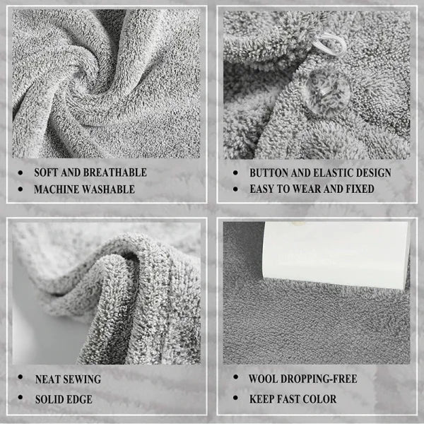 Bamboo Charcoal Fiber Hair Towel - Quick Drying & Anti-Frizz Turban Wrap for Women
