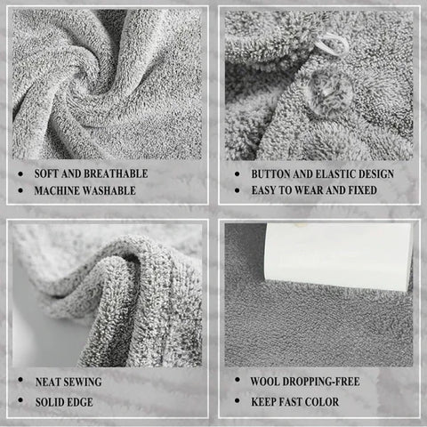 Bamboo Charcoal Fiber Hair Towel - Quick Drying & Anti-Frizz Turban Wrap for Women