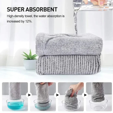 Bamboo Charcoal Fiber Hair Towel - Quick Drying & Anti-Frizz Turban Wrap for Women