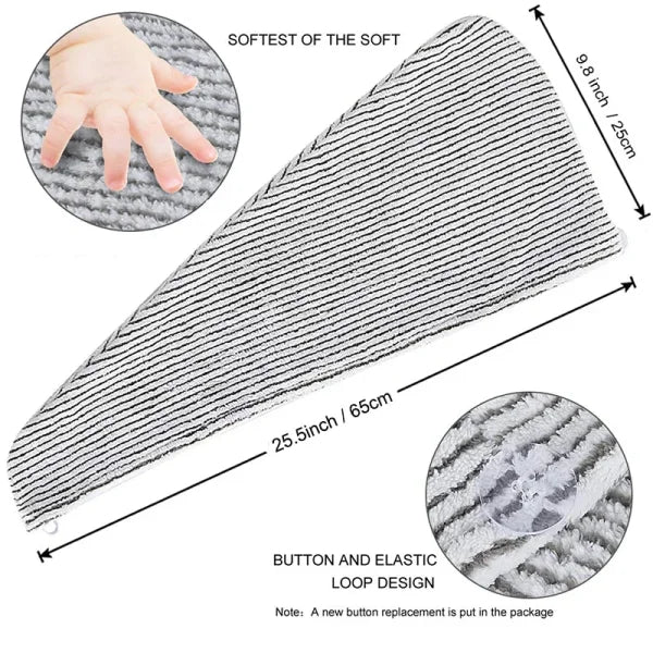 Bamboo Charcoal Fiber Hair Towel - Quick Drying & Anti-Frizz Turban Wrap for Women