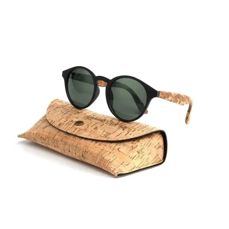 Bamboo Sunglasses - Kenbo’s Stylish Oval Wood Grain Sunglasses - C19(with case) / As Picture