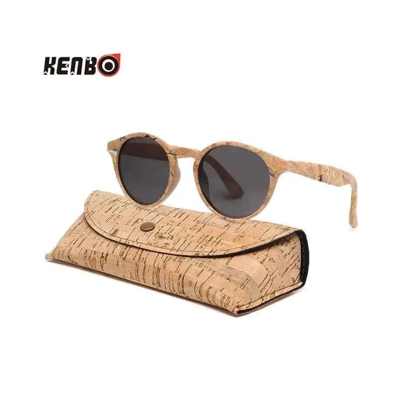 Bamboo Sunglasses - Kenbo’s Stylish Oval Wood Grain Sunglasses - C2 (with case) / As Picture