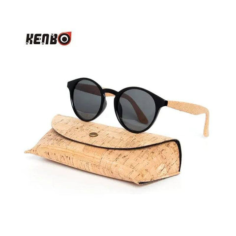 Bamboo Sunglasses - Kenbo’s Stylish Oval Wood Grain Sunglasses - C3 (with case) / As Picture