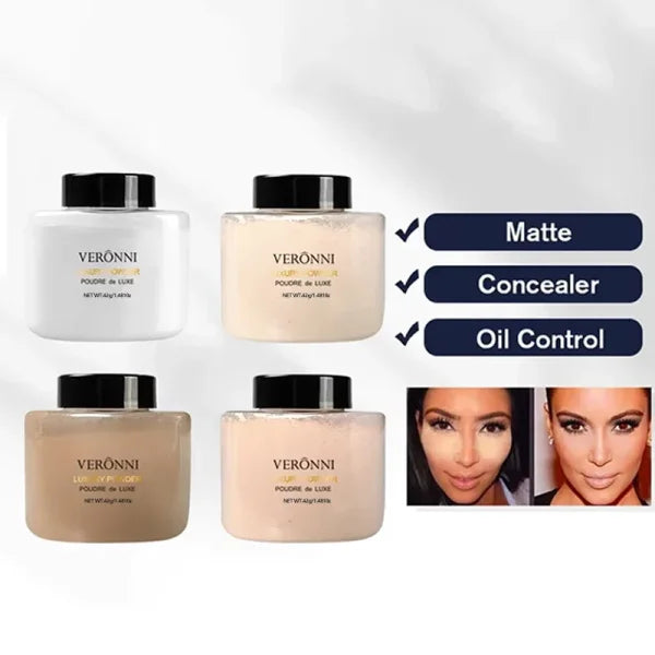 Banana Shaped Loose Powder – Reduces Pores & Fine Lines, Long-Lasting Matte Effect, Natural Facial Makeup Powder - Himpall