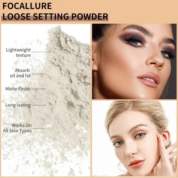 Banana Shaped Loose Powder – Reduces Pores & Fine Lines, Long-Lasting Matte Effect, Natural Facial Makeup Powder - Himpall