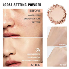 Banana Shaped Loose Powder – Reduces Pores & Fine Lines, Long-Lasting Matte Effect, Natural Facial Makeup Powder - Himpall