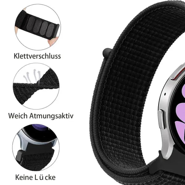 Samsung Galaxy Watch nylon sport loop quick fit strap