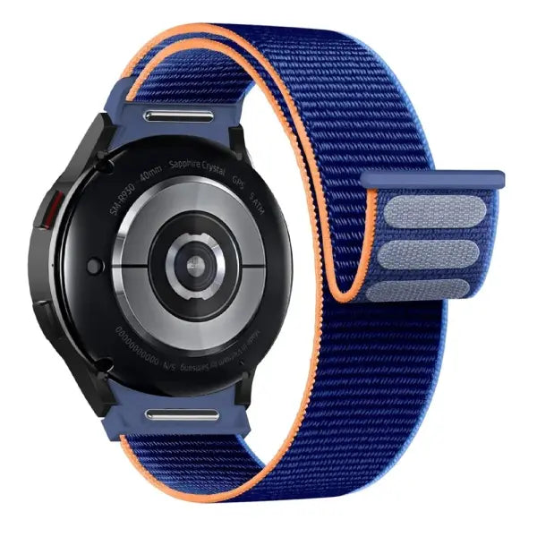 Samsung Galaxy Watch nylon sport loop quick fit strap - Blue orange / Galaxy Watch 7 44mm / China Mainland
