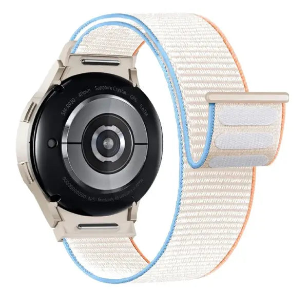 Samsung Galaxy Watch nylon sport loop quick fit strap - Cream / watch 6 classic 47mm / China Mainland