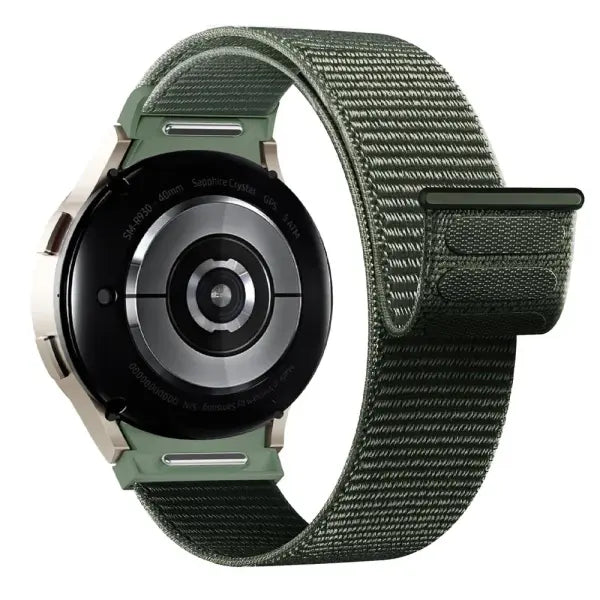 Samsung Galaxy Watch nylon sport loop quick fit strap - Pine green / 4 classic 42mm 46mm / China Mainland