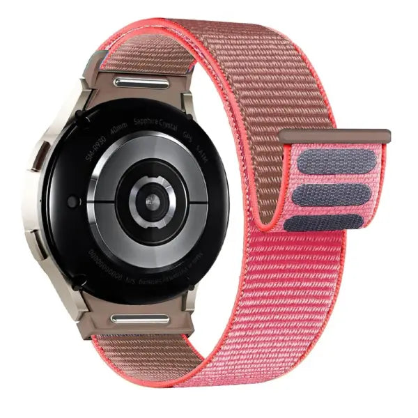 Samsung Galaxy Watch nylon sport loop quick fit strap - Neon Pink / watch 6 classic 47mm / China Mainland