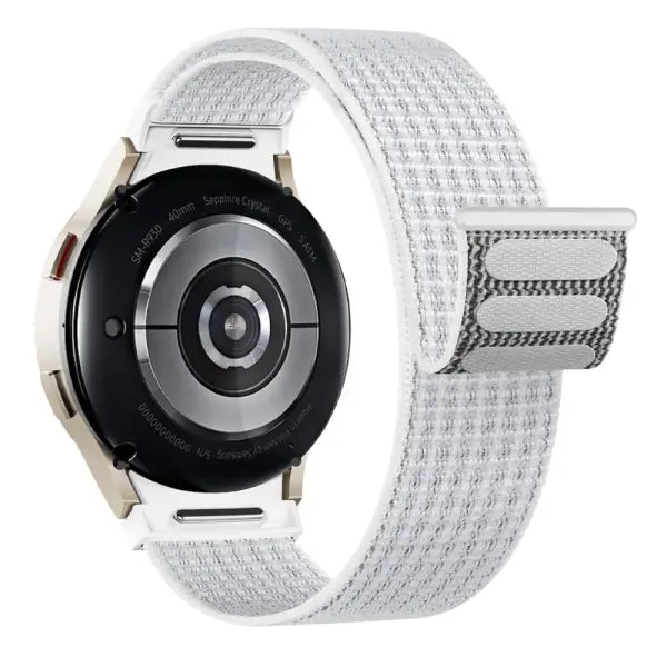 Samsung Galaxy Watch nylon sport loop quick fit strap - Reflective white / Watch 4 40mm 44mm / China Mainland