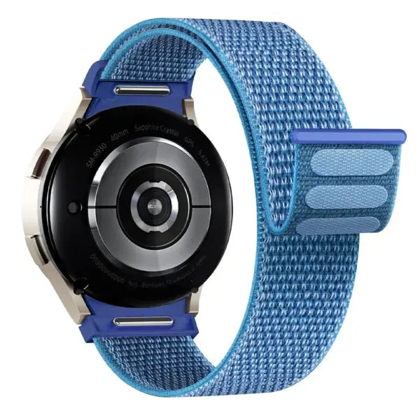 Samsung Galaxy Watch nylon sport loop quick fit strap - Rin blue / 4 classic 42mm 46mm / China Mainland