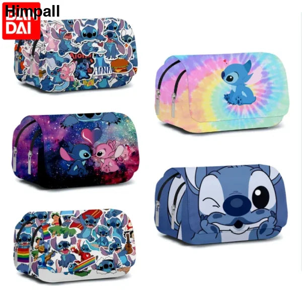 Bandai Stitch Fully Printed Flap Pen Bag Large Capacity Anime Pencil Case