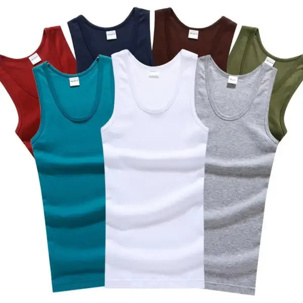 Basic Elastic Tank Men’s Gym Vest Cotton Bodybuilding Fitness Style
