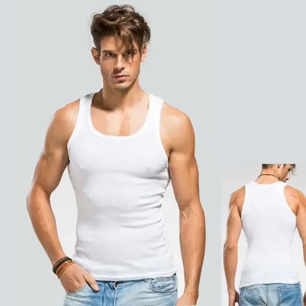 Basic Elastic Tank Men’s Gym Vest Cotton Bodybuilding Fitness Style