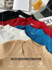 Basic Hollow Out Women's Sweater - Slim Fit Autumn Winter Knitted Pullover Jumper - Himpall