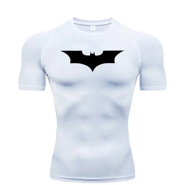 Bat Print Men’s Compression T-Shirt – Short Sleeve Tight Fit Gym & Running Top - 6 / S / CHINA