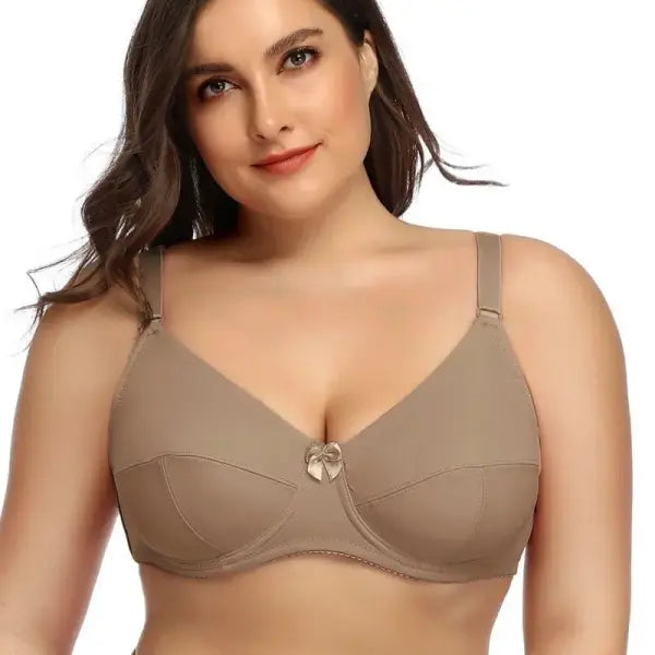 Beauwear Women’s Plus Size Minimizer Bra – Full Coverage Underwire Support Non-Padded (36D-52F) - Khaki / 95E / CHINA