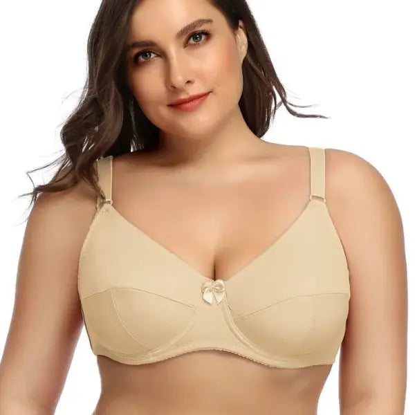 Beauwear Women’s Plus Size Minimizer Bra – Full Coverage Underwire Support Non-Padded (36D-52F) - Beige / 85C / CHINA