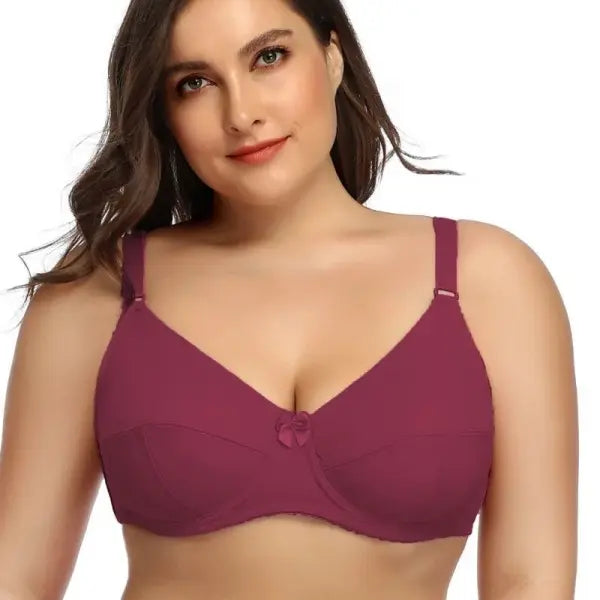 Beauwear Women’s Plus Size Minimizer Bra – Full Coverage Underwire Support Non-Padded (36D-52F) - WineRed / 115F / CHINA