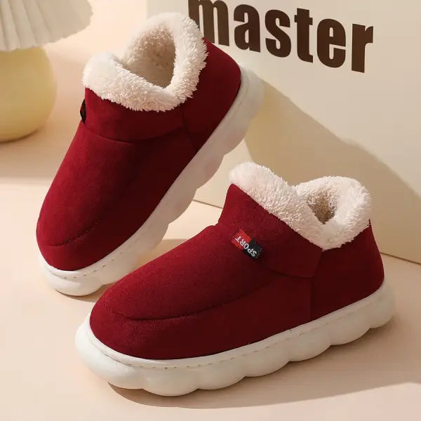 Bebealy New Winter Men Slippers Warm Cotton Shoes Men Indoor Fluffy Fuzzy Men Boots Outdoor Nonslip House Ankle Boots