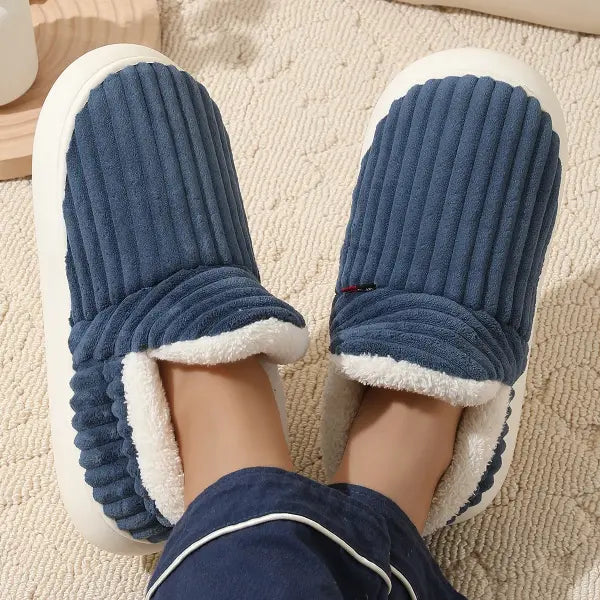 Bebealy New Winter Men Slippers Warm Cotton Shoes Men Indoor Fluffy Fuzzy Men Boots Outdoor Nonslip House Ankle Boots