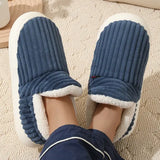Bebealy New Winter Men Slippers Warm Cotton Shoes Men Indoor Fluffy Fuzzy Men Boots Outdoor Nonslip House Ankle Boots