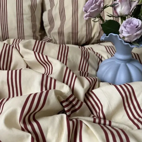 Bed Linen 100% Cotton Duvet Cover Stripe Queen Size 40s Quilt Cover Pillowcase Bedding covers Fashion Home Textile
