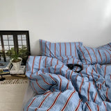 Bed Linen 100% Cotton Duvet Cover Stripe Queen Size 40s Quilt Cover Pillowcase Bedding covers Fashion Home Textile