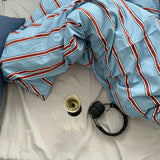 Bed Linen 100% Cotton Duvet Cover Stripe Queen Size 40s Quilt Cover Pillowcase Bedding covers Fashion Home Textile