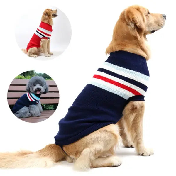 Big Dog Winter Sweater – Warm Christmas Pullover for Small Medium & Large Dogs Golden Retriever Rottweiler Corgi & Cats