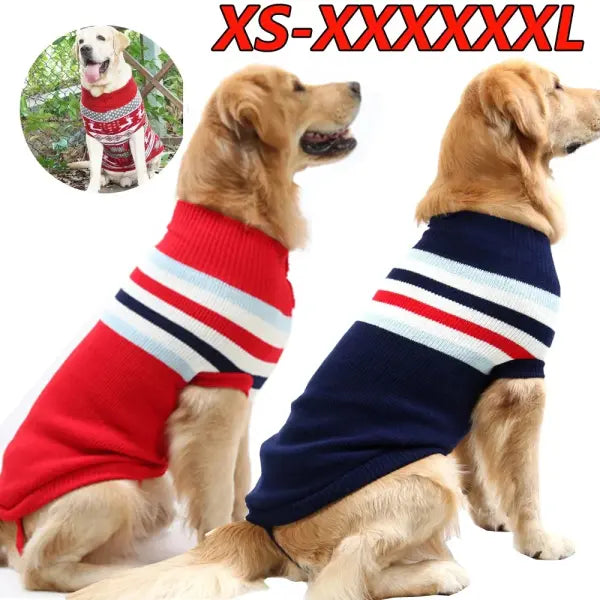 Big Dog Winter Sweater – Warm Christmas Pullover for Small Medium & Large Dogs Golden Retriever Rottweiler Corgi & Cats