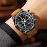 Binbond Chronograph Quartz Watch Alloy Case Luminous Hands Casual Style