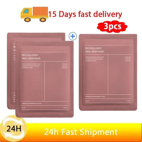 Bio-Collagen Real Deep Mask Anti-Wrinkle Lifting Face Mask With Hydrolyzed Collagen Collagen Reverse Film Volume Peel