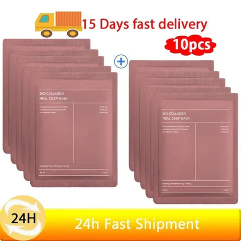 Bio-Collagen Real Deep Mask Anti-Wrinkle Lifting Face Mask With Hydrolyzed Collagen Collagen Reverse Film Volume Peel