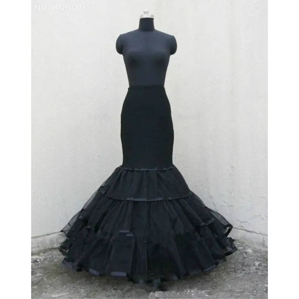 Black Bridal Petticoat for Mermaid Gowns – Elegant Wedding Petticoat - Black