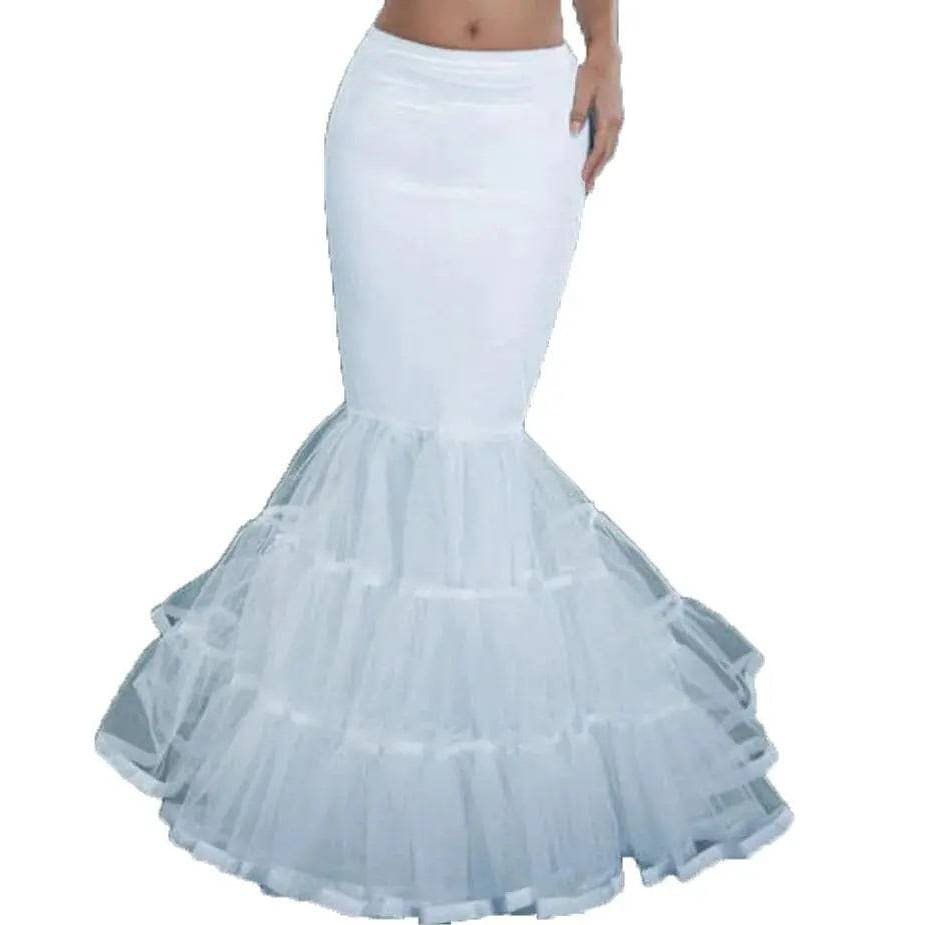 Black Bridal Petticoat for Mermaid Gowns – Elegant Wedding Petticoat - WHITE