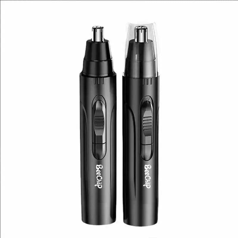 Black Electric Nose Hair Trimmer: Low Noise High Torque Motor - Black