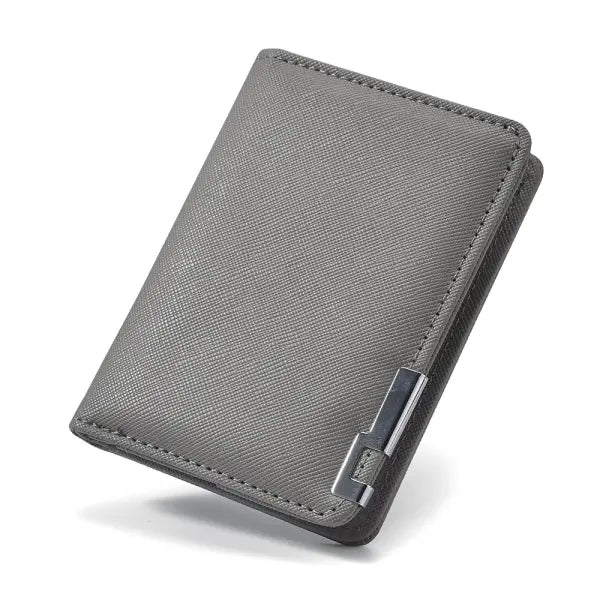 Black Faux Leather Small Slim Business-Style Wallet - Multiple Card Slots Credit Card and Driver’s License Holder