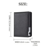 Black Faux Leather Small Slim Business-Style Wallet - Multiple Card Slots Credit Card and Driver’s License Holder