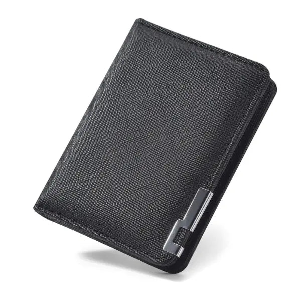 Black Faux Leather Small Slim Business-Style Wallet - Multiple Card Slots Credit Card and Driver’s License Holder