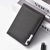 Black Faux Leather Small Slim Business-Style Wallet - Multiple Card Slots Credit Card and Driver’s License Holder