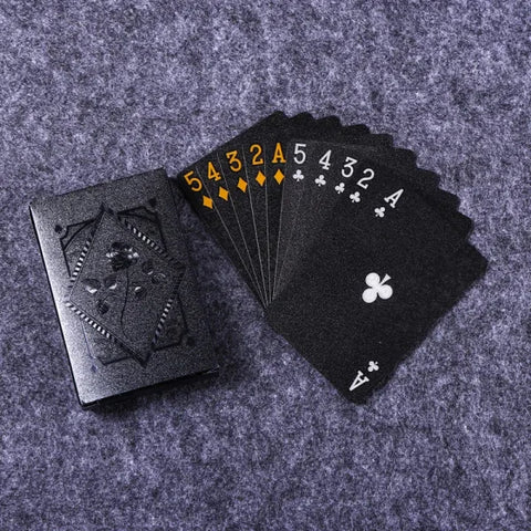 Black Gold Waterproof Playing Cards – Luxury Poker Set for Games & Magic - Light Gray