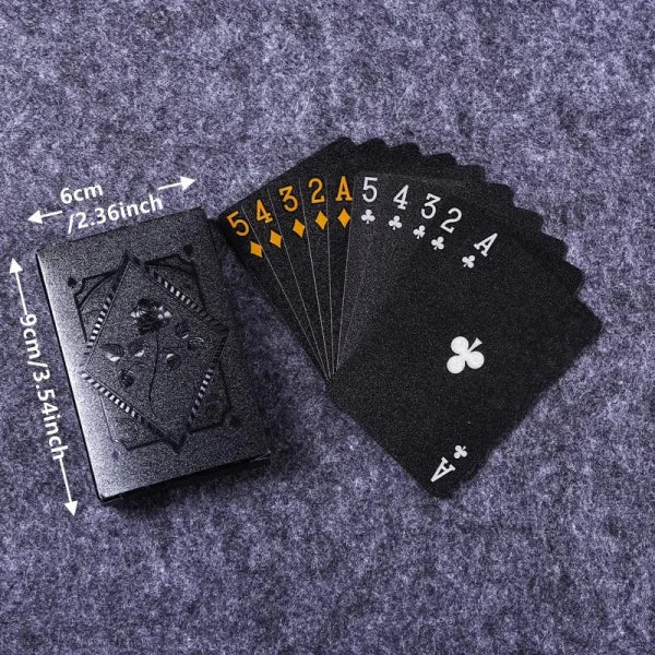 Black Gold Waterproof Playing Cards – Luxury Poker Set for Games & Magic - Light Gray