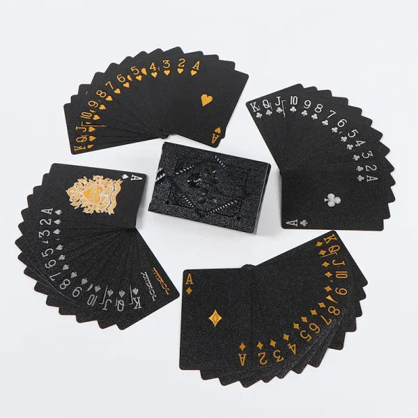 Black Gold Waterproof Playing Cards – Luxury Poker Set for Games & Magic - Light Gray