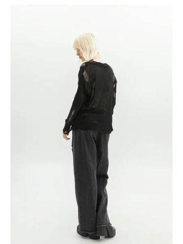 Black Gothic Y2K Jeans - Oversized Aesthetic Harajuku Denim