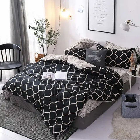 Black Marble Sanding Bedding Set - 2/3 Piece Duvet Cover Set - 13 / set / Twin|CN