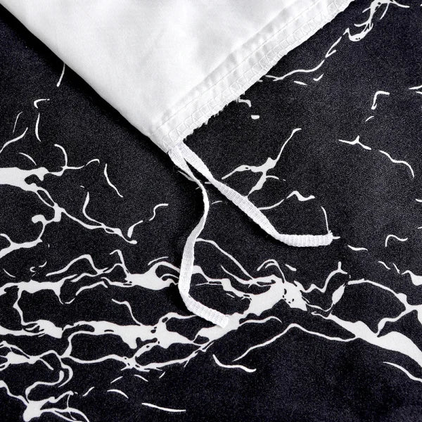 Black Marble Sanding Bedding Set - 2/3 Piece Duvet Cover Set